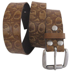 
                  
                    Black Fleur de Lis Embossed Bonded Leather Interchangeable Belt Strap. STRAP ONLY!
                  
                