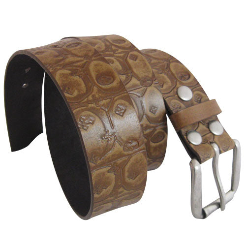 
                  
                    Black Fleur de Lis Embossed Bonded Leather Interchangeable Belt Strap. STRAP ONLY!
                  
                