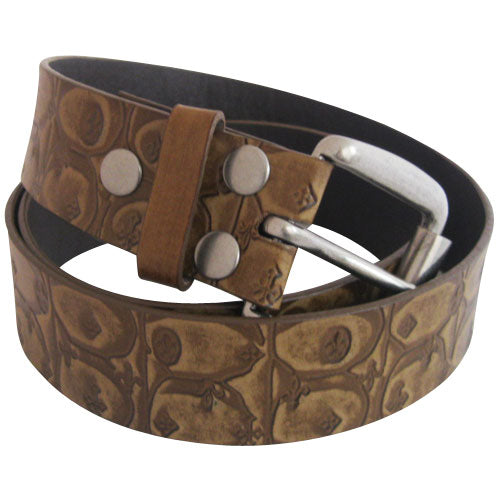 
                  
                    Black Fleur de Lis Embossed Bonded Leather Interchangeable Belt Strap. STRAP ONLY!
                  
                