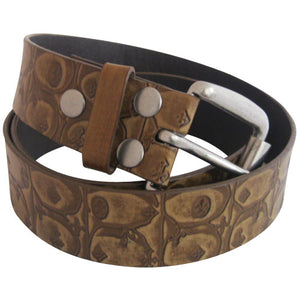 
                  
                    Black Fleur de Lis Embossed Bonded Leather Interchangeable Belt Strap. STRAP ONLY!
                  
                