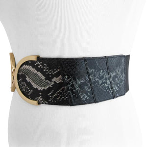 Women Wide Black Leather Belt - Black Gold Silver Leather Belts