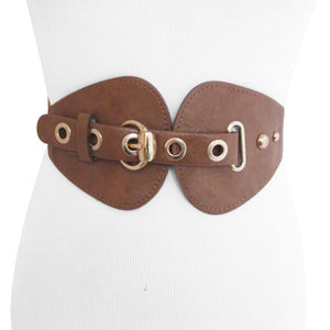 
                  
                    Beige Leather and Elastic Belt for Women
                  
                