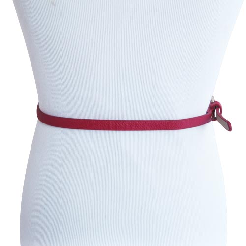 
                  
                    Fuchsia Textured Ecru Faux Leather Belt With Polished Bronze Circle
                  
                