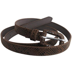 
                  
                    Thin Brown and Black Snake Patterned Belt
                  
                