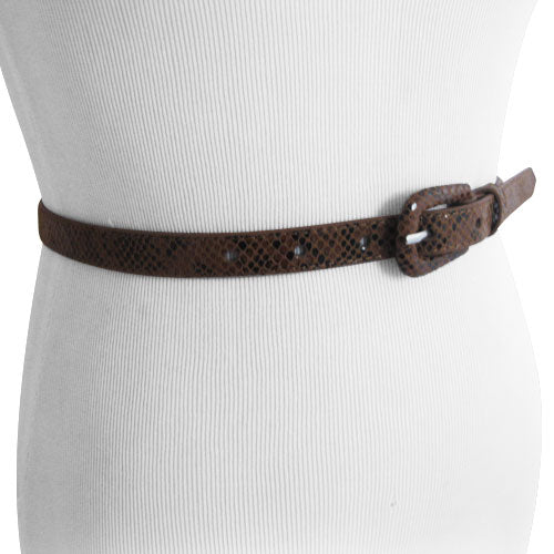 
                  
                    Thin Brown and Black Snake Patterned Belt
                  
                