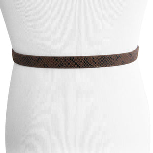 
                  
                    Thin Brown and Black Snake Patterned Belt
                  
                