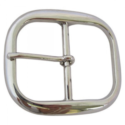 Simple Center-Bar Women's Belt Buckle in Polished Silver