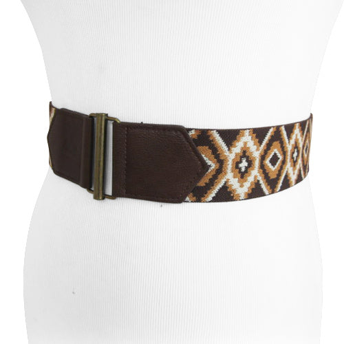 
                  
                    Brown Ikat Print Stretch Belt for Women
                  
                