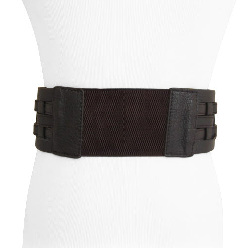
                  
                    Chocolate Brown Leather Woven Elastic Women's Belt
                  
                